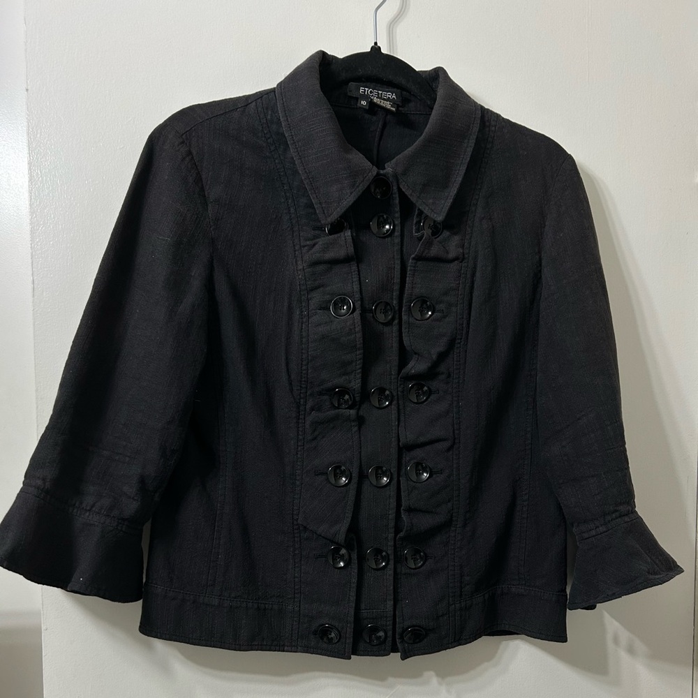 Buttons! buttons! Etcetera cotton linens short jacket size 10